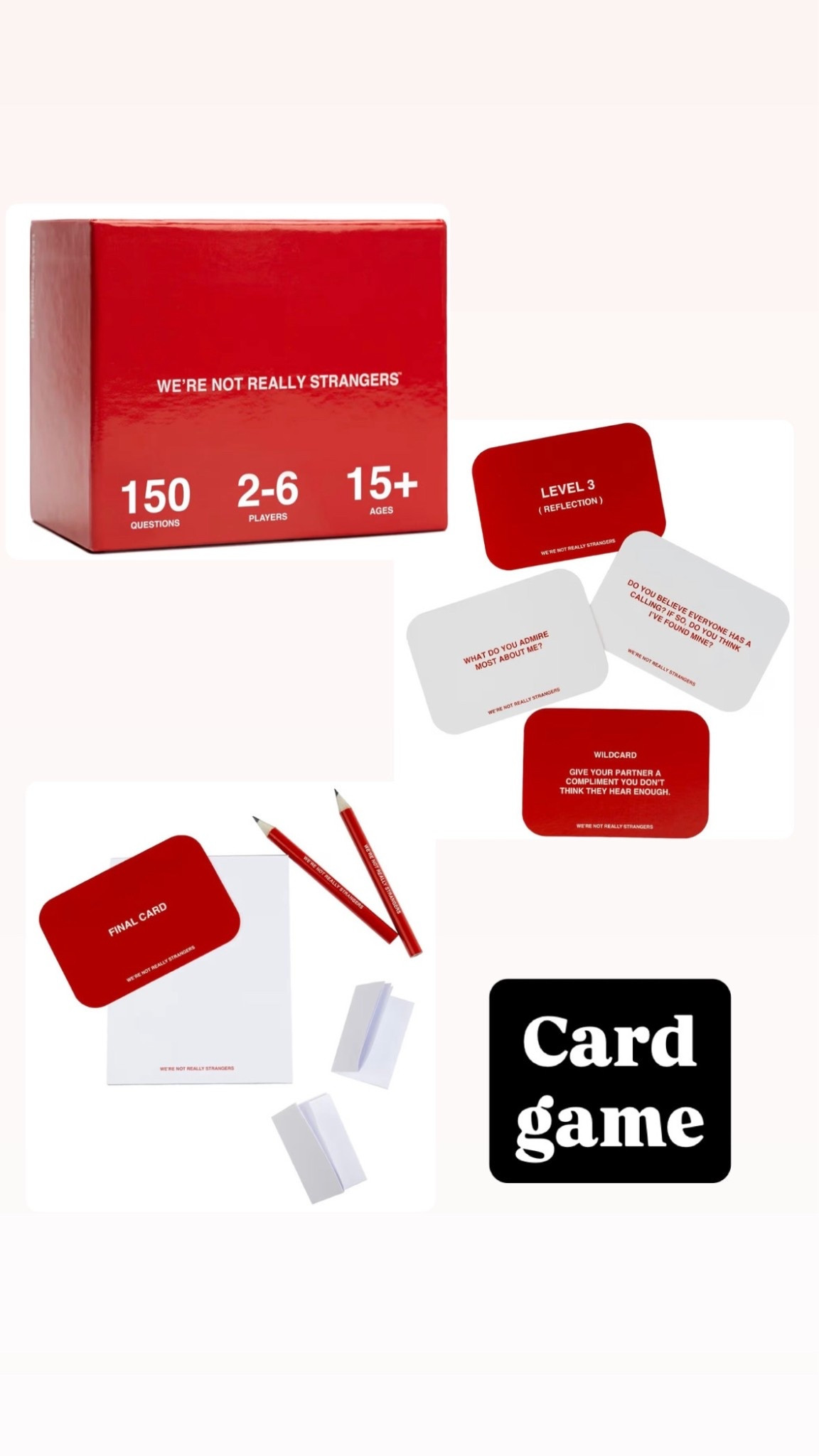 WE'RE NOT REALLY STRANGERS Card Game - 150 Conversation Cards for Couples, Friends, and Strangers - Icebreakers for Game and Date Nights, & Parties - Games for Adults and Teens, Ages 15+, 2-6 Players

#LTKGiftGuide #LTKKids #LTKOver40