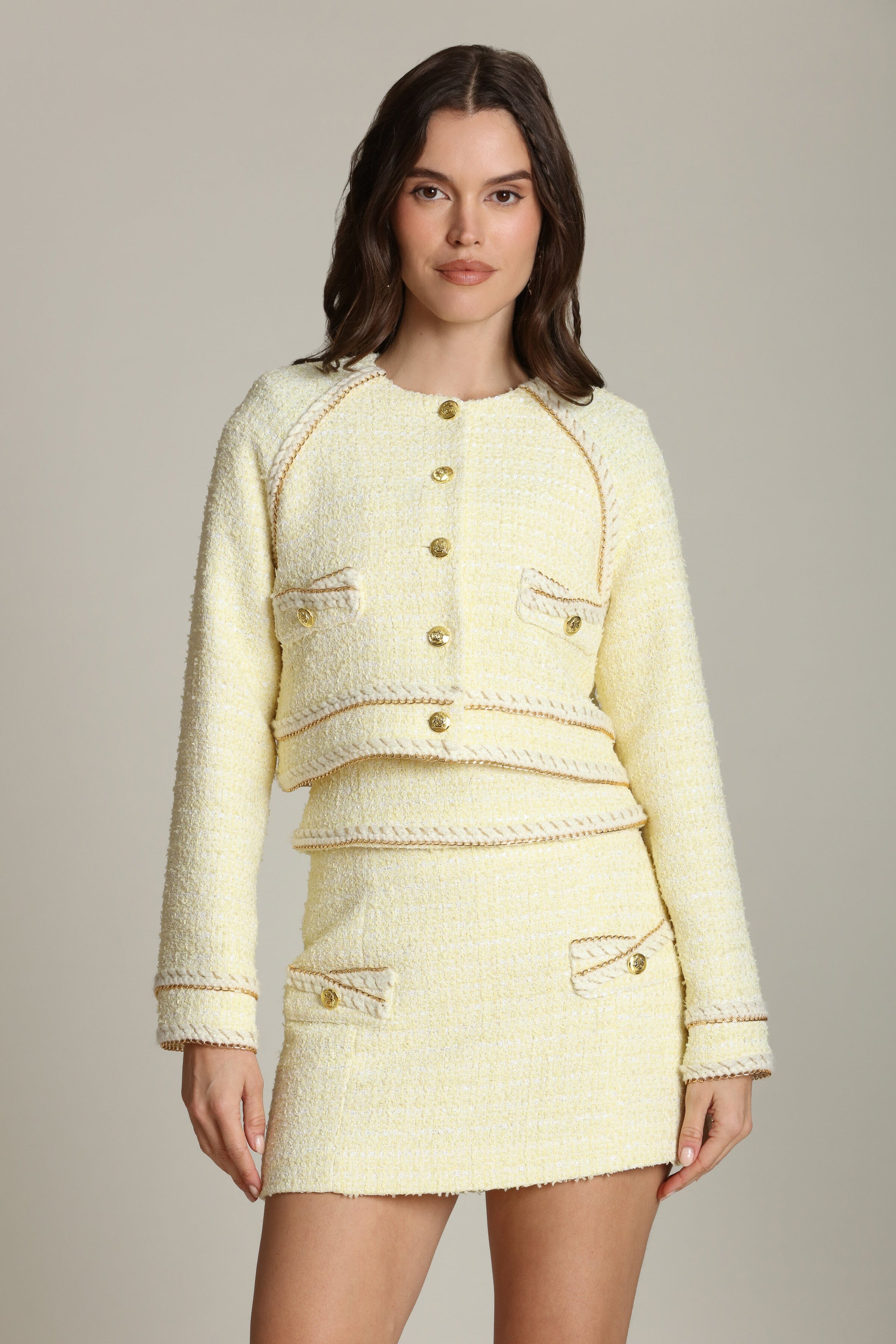 Tweed Chain Trim Jacket | Avec Les Filles