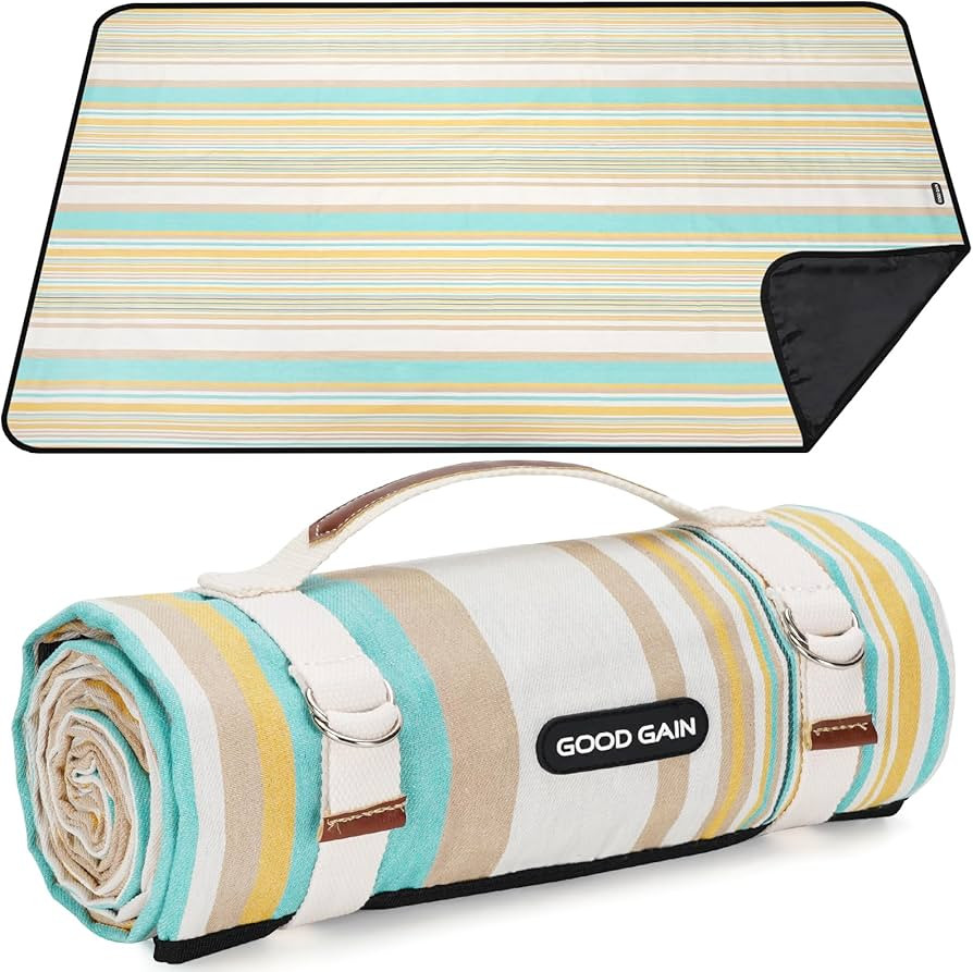 G GOOD GAIN Picnic Blanket Waterproof & Sand Proof,Beach Blanket Portable with Carry Strap, XL La... | Amazon (US)