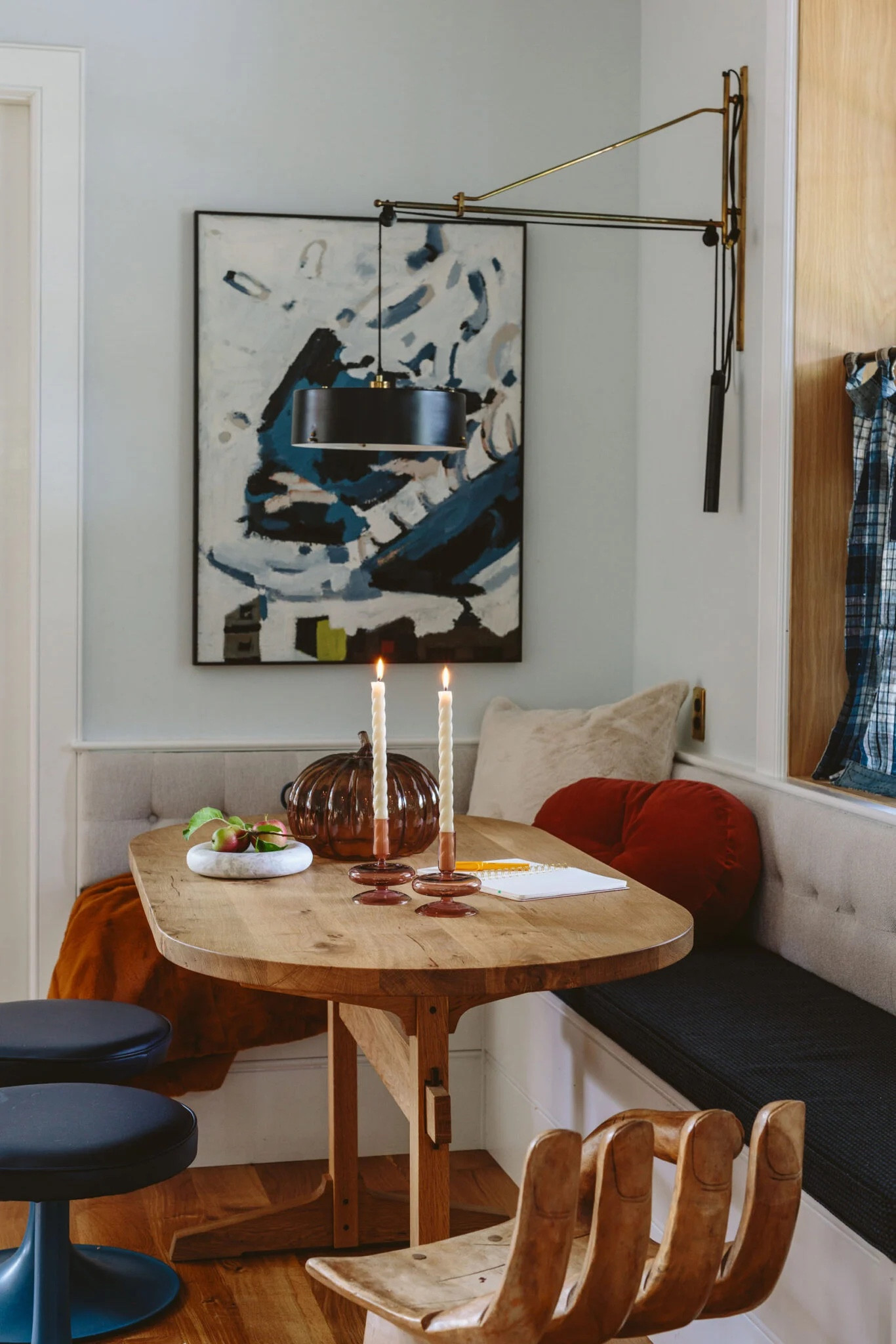 #ad those blown glass candlesticks were $8 DOLLARS, folks. @target does it again. we outfitted our banquette/homework area with a cozy blanket, some plush pillows, and a few pieces of fall decor that feel appropriate for both halloween and thanksgiving. we only had to decorate once AND we saved majorly - what could be better? #target #targetstyle #targetpartner

#LTKHalloween #LTKFindsUnder50 #LTKHome