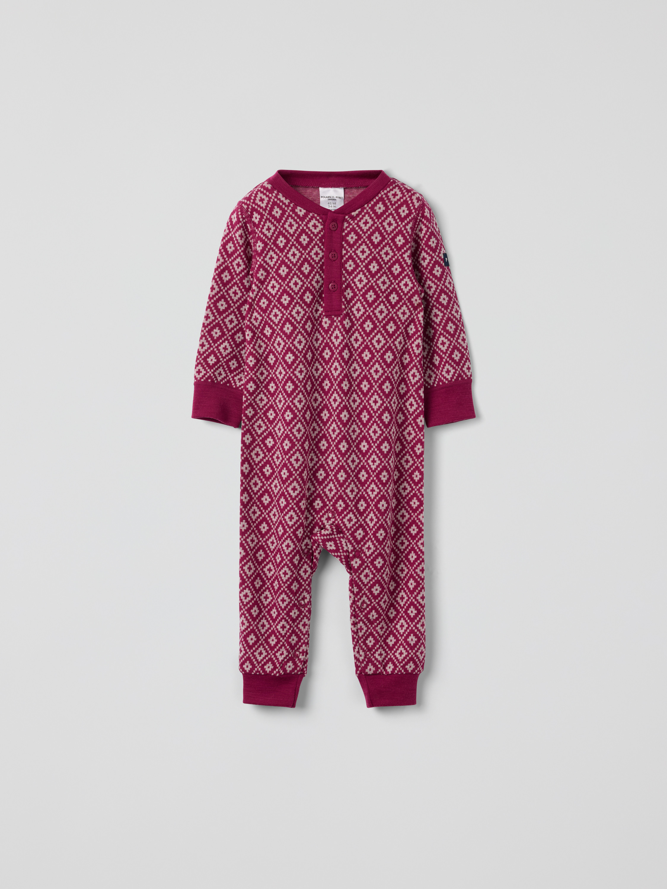 Overall merino wool jacquard - Dark apricot | Polarn O Pyret