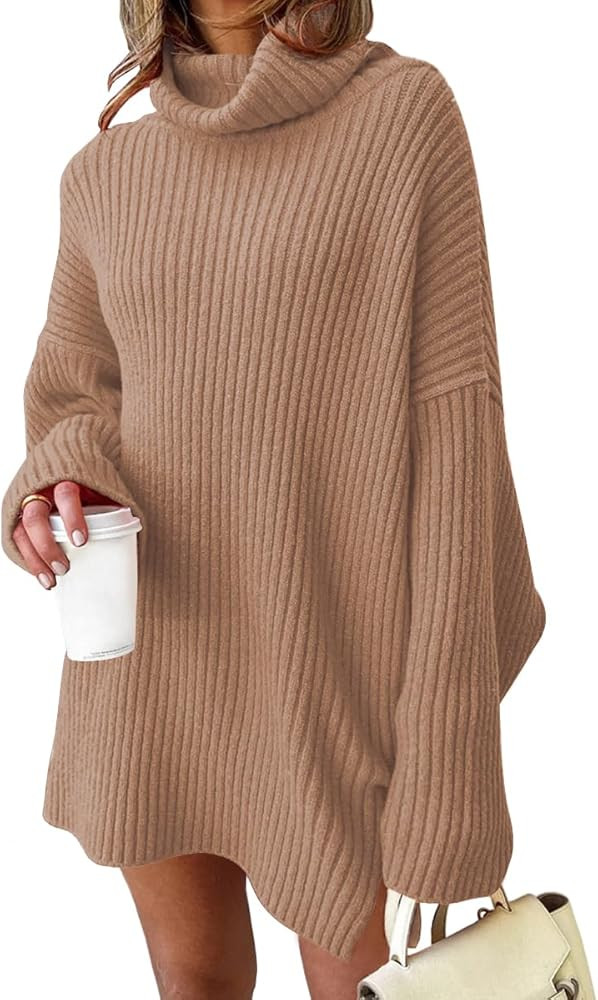 LILLUSORY Womens Turtleneck Oversized Long Sweater Dress 2025 Plus Size Tunic Pullover Knit Winte... | Amazon (US)