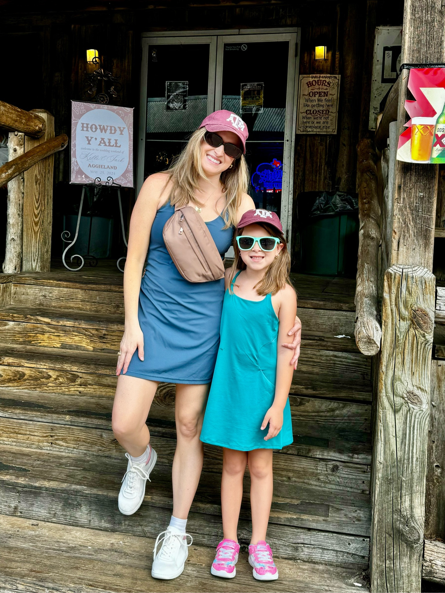 Mother daughter tennis dress looks! Mine is Amazon (I’ve had it for more than two years!) and Adeline’s is new from Target. Both have attached shorts underneath. 

I also linked the rest of our outfits, minus my bag, which I can’t find online. It’s from Target though!