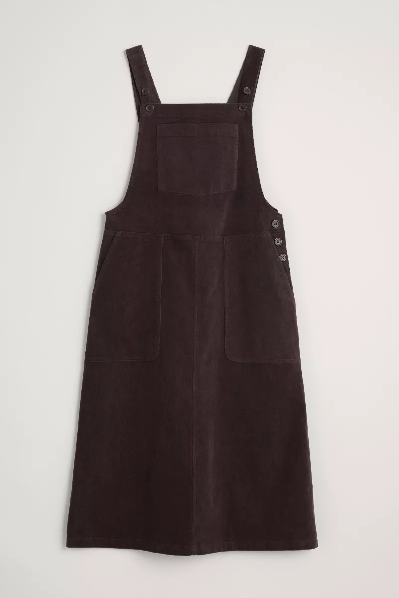 Wave Shape Pinafore Dress - Dungaree-style Needlecord Dress - Seasalt  Cornwall