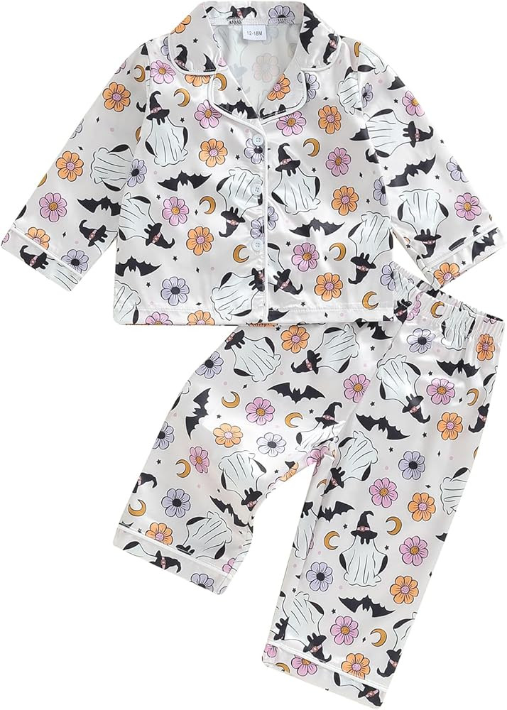 Kids Toddler Baby Girl Pajamas Fall Set Cute Print Button Down Shirt Long Pants Bottoms Sleepwear... | Amazon (US)