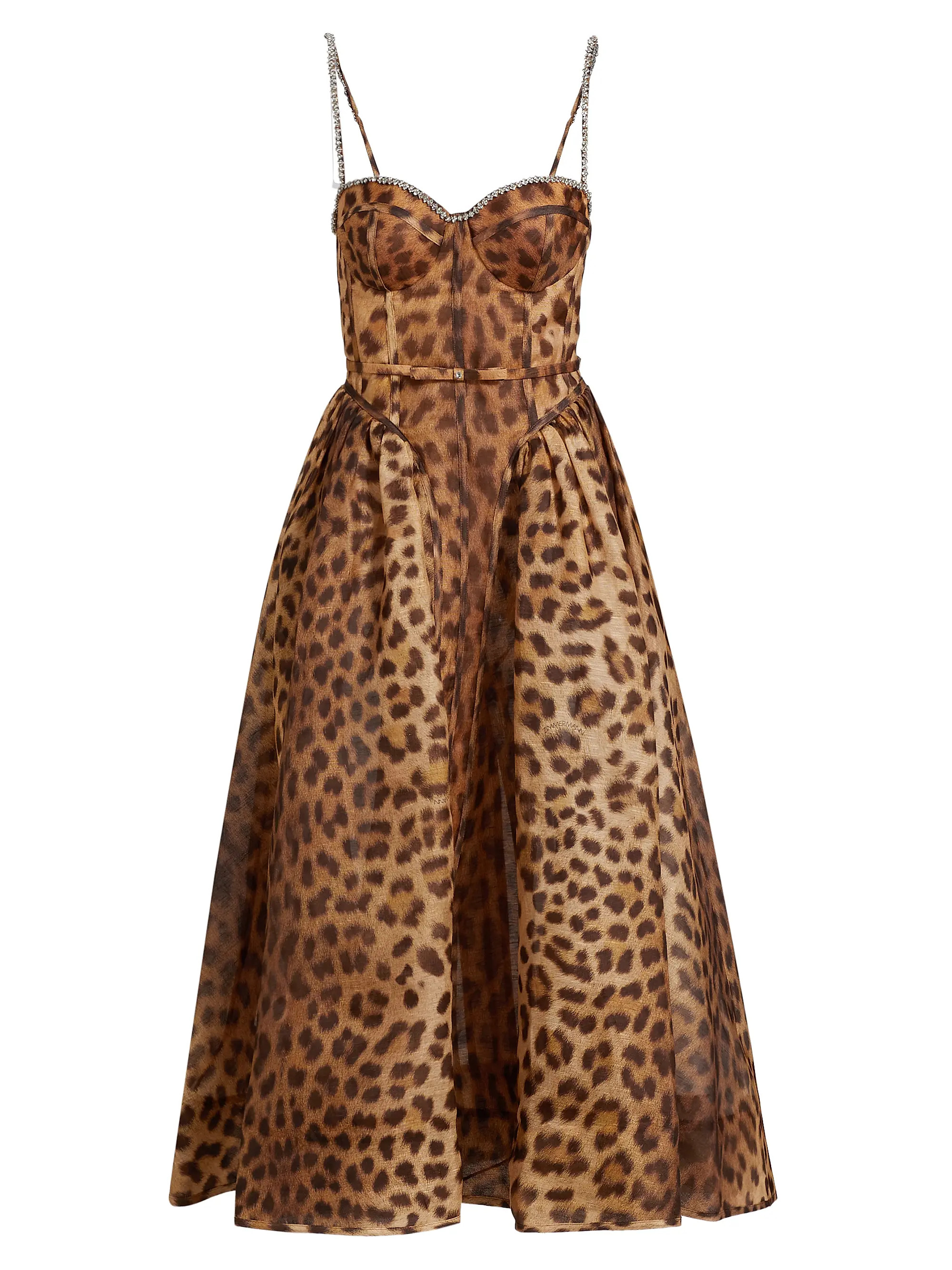 Shop Zimmermann Crush Leopard Paneled Midi-Dress | Saks Fifth Avenue | Saks Fifth Avenue
