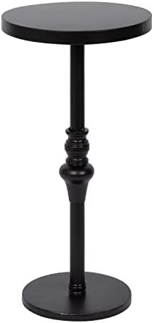 Kate and Laurel Stratton Rustic Pedestal Table, 13 x 13 x 26, Black, Decorative Pedestal Table fo... | Amazon (US)