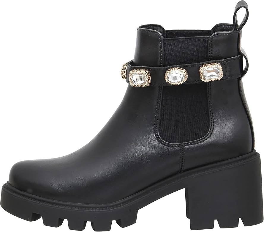 CUSHIONAIRE Women's Julie chelsea boot with Jeweled strap +Memory Foam | Amazon (US)