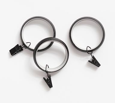 Cast Iron Black Feather Weight Curtain Clip Rings | Pottery Barn (US)