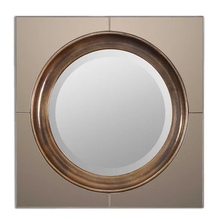 Uttermost 12855 Gouveia 20 Square Antiqued Contemporary Wall Mirror - Gold | Walmart (US)