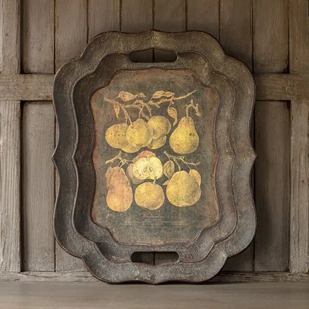 Antiqued Decorative Pear Tray | Antique Farm House