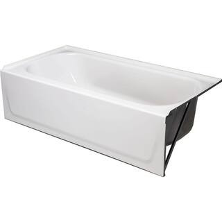 Aloha 60 in. x 30 in. Alcove Soaking Bathtub with Right Drain in White | The Home Depot