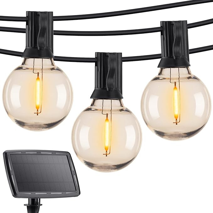 Solar String Lights Outdoor 29 Feet Waterproof Patio LED Lights with 25 Shatterproof Bulbs, 4 Lig... | Amazon (US)