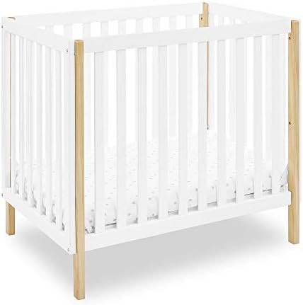 Delta Children Gio Mini Crib with 2.75" Mattress Included, Bianca White/Natural | Amazon (US)