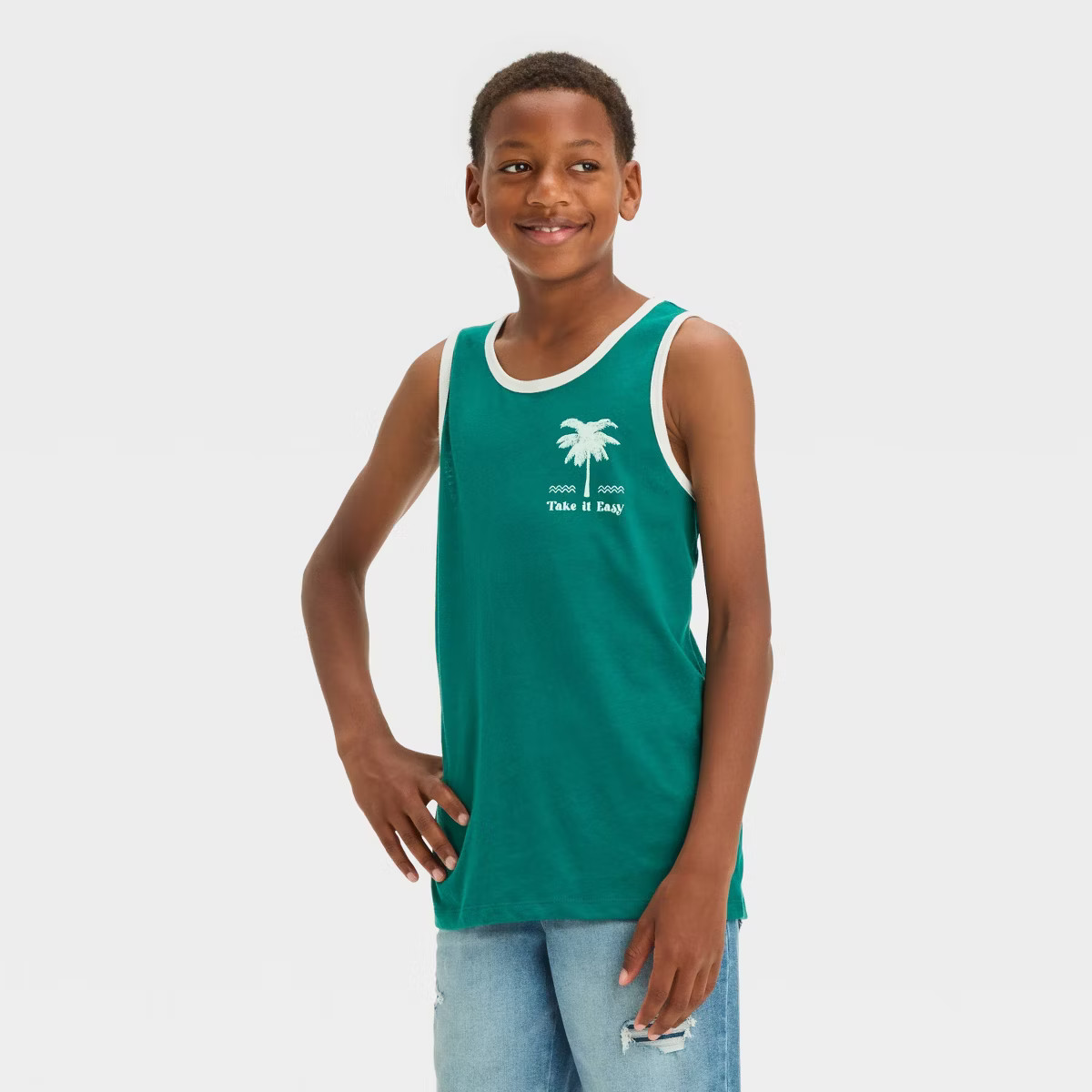 Boys' Graphic Palm Tree Tank Top - art class™ Green | Target