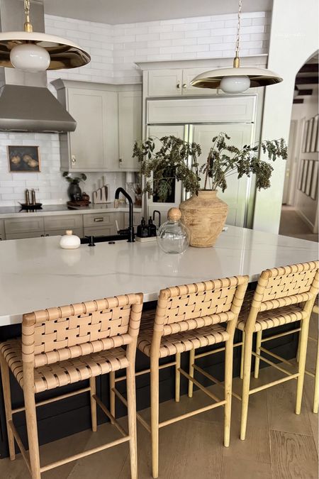Kitchen decor and new pendant lights! Lights are more of a cream than bright white .



#LTKHome