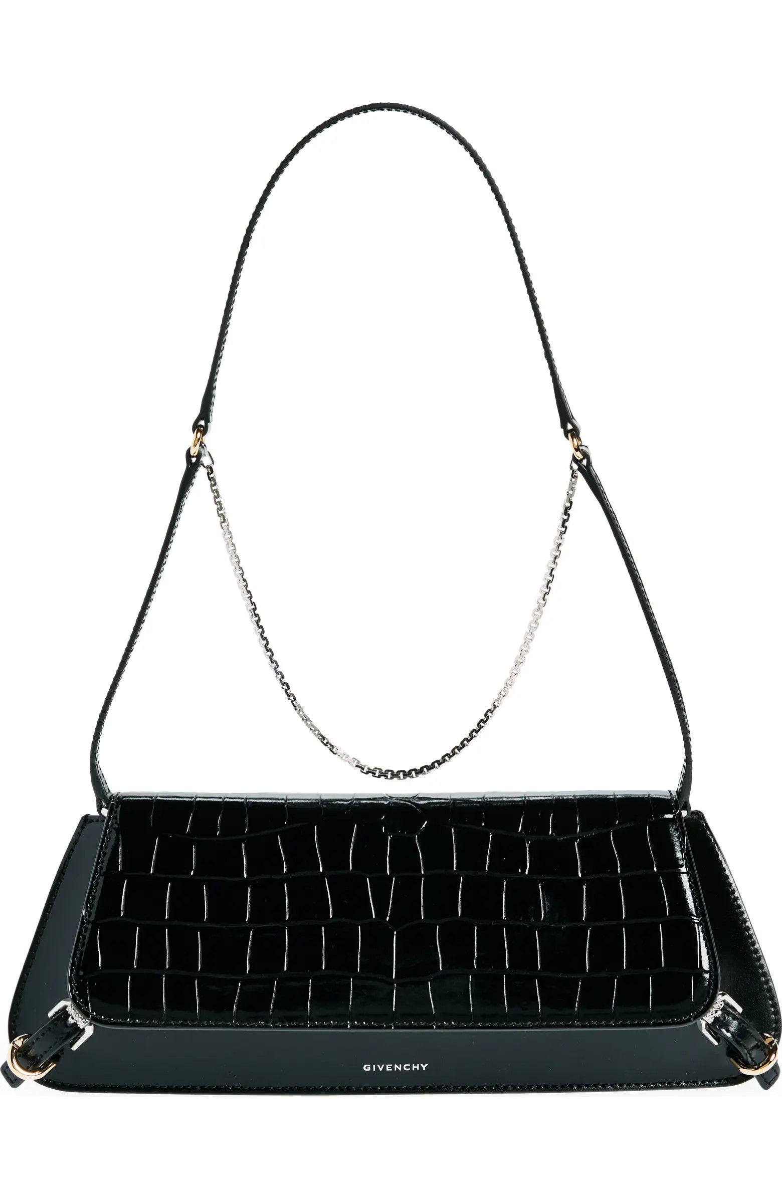 Voyou Croc Embossed Leather Shoulder Bag | Nordstrom