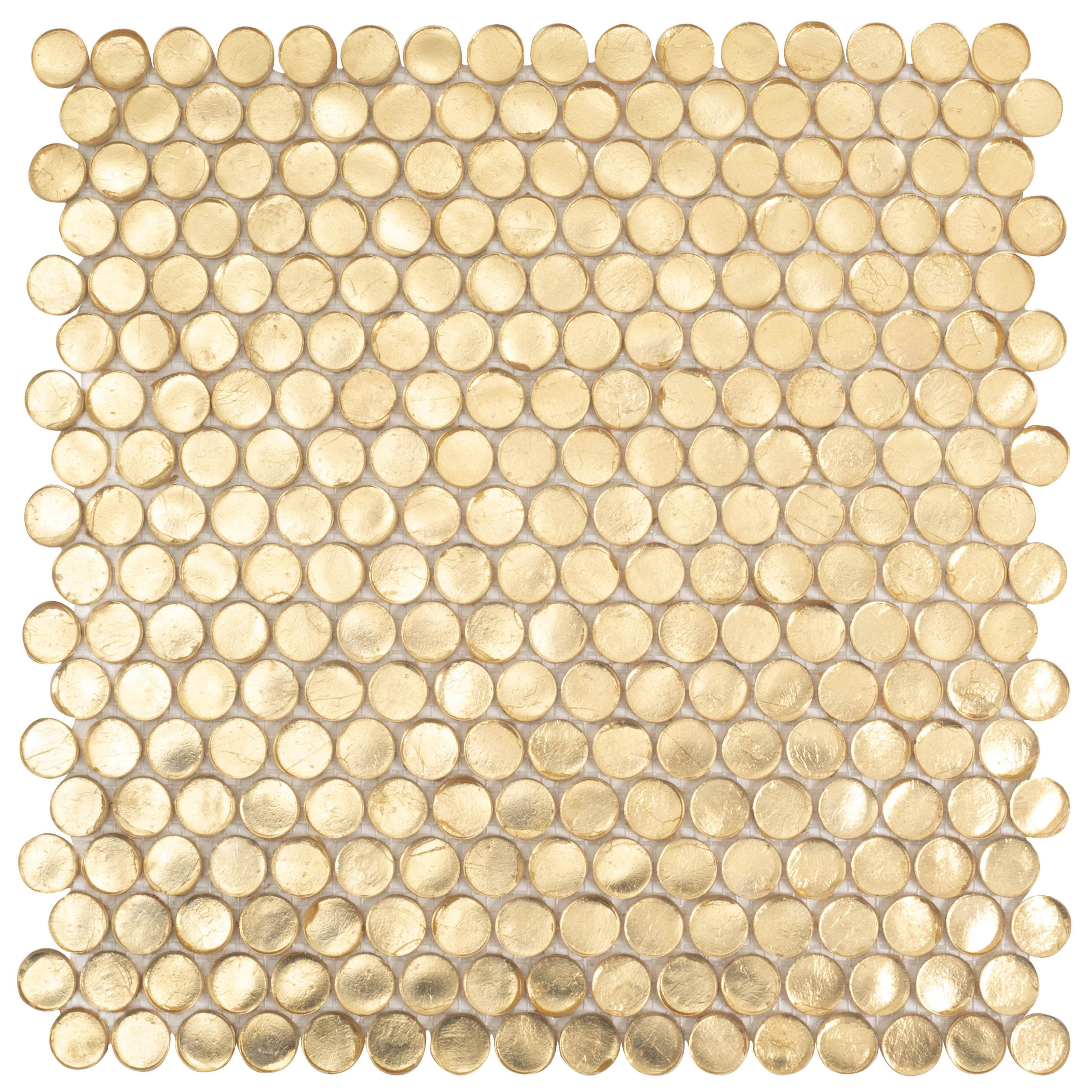 Apollo Tile Gold 12-in x 12-in Glossy Glass Stone Look Mosaic Wall Tile (10.34-sq. ft/ Carton) | APLAPN9905EC04 | Lowe's