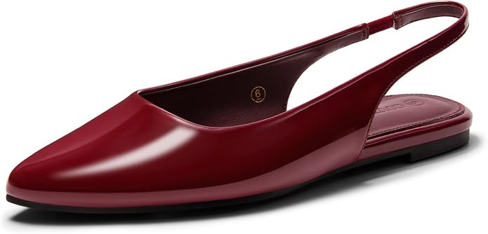 Coutgo Womens Slingback Flats Pointed Closed Toe Ballet Flats Comfortable Slip On Work Dress Shoe... | Amazon (US)