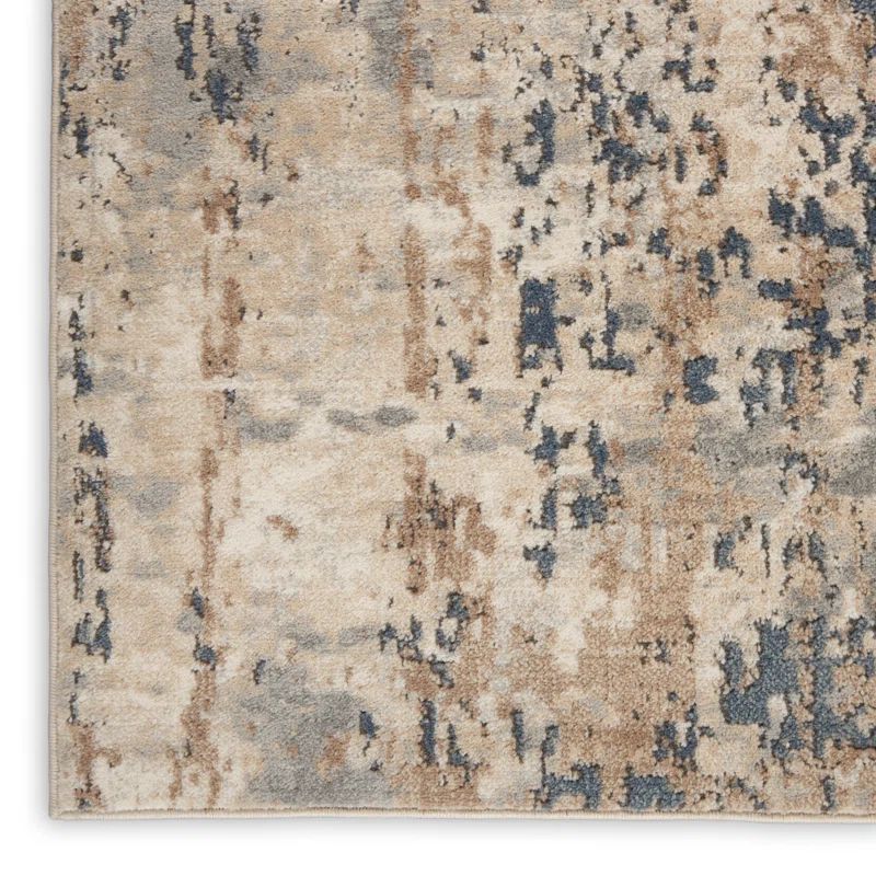 Addie Abstract Machine Made Power Loom Polyester/Polypropylene Area Rug in Beige/Gray | Wayfair North America