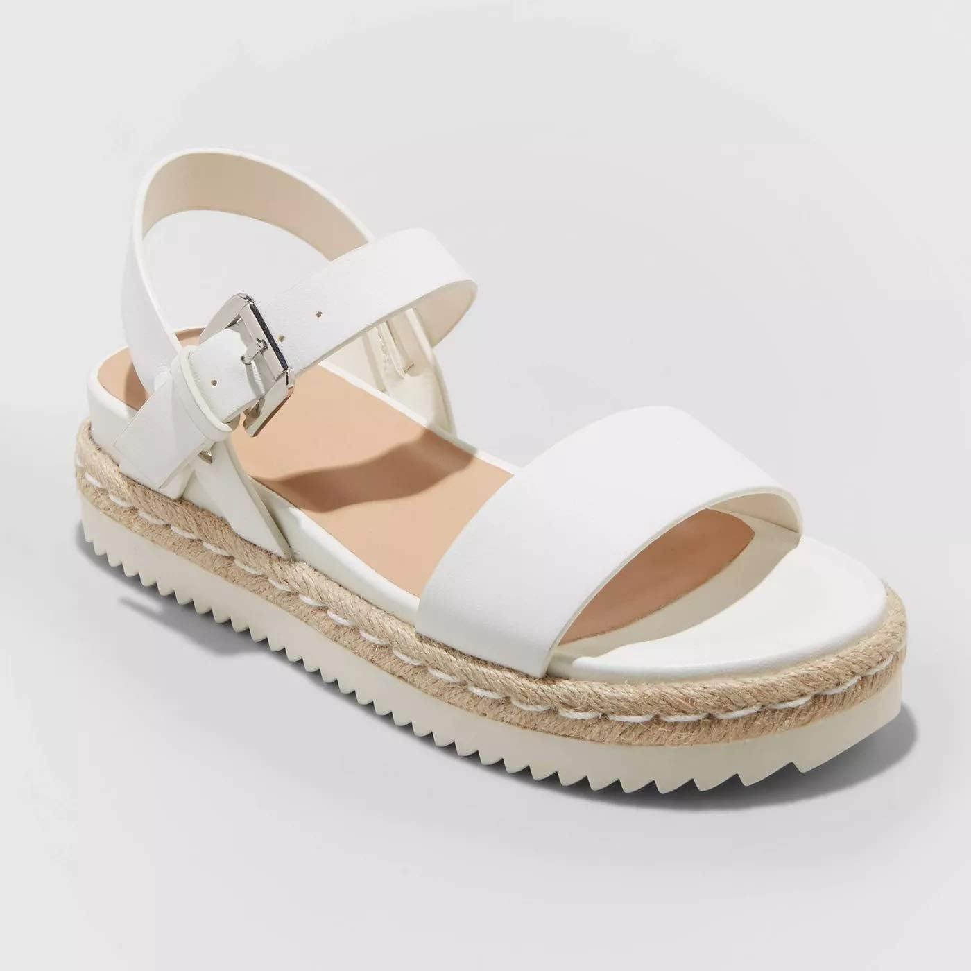 A New Day Women's Rianne Espadrille Ankle Strap Sandals in White | Amazon (US)