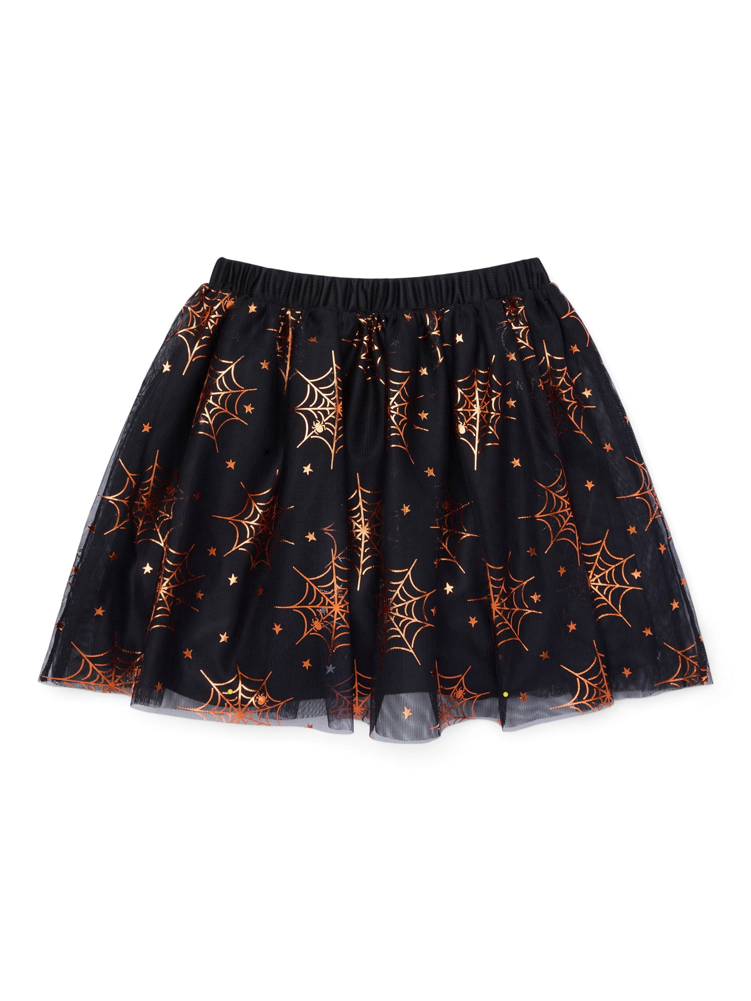 Wonder Nation Girls Embellished Halloween Spider Web Skirt, Sizes 4-18 | Walmart (US)