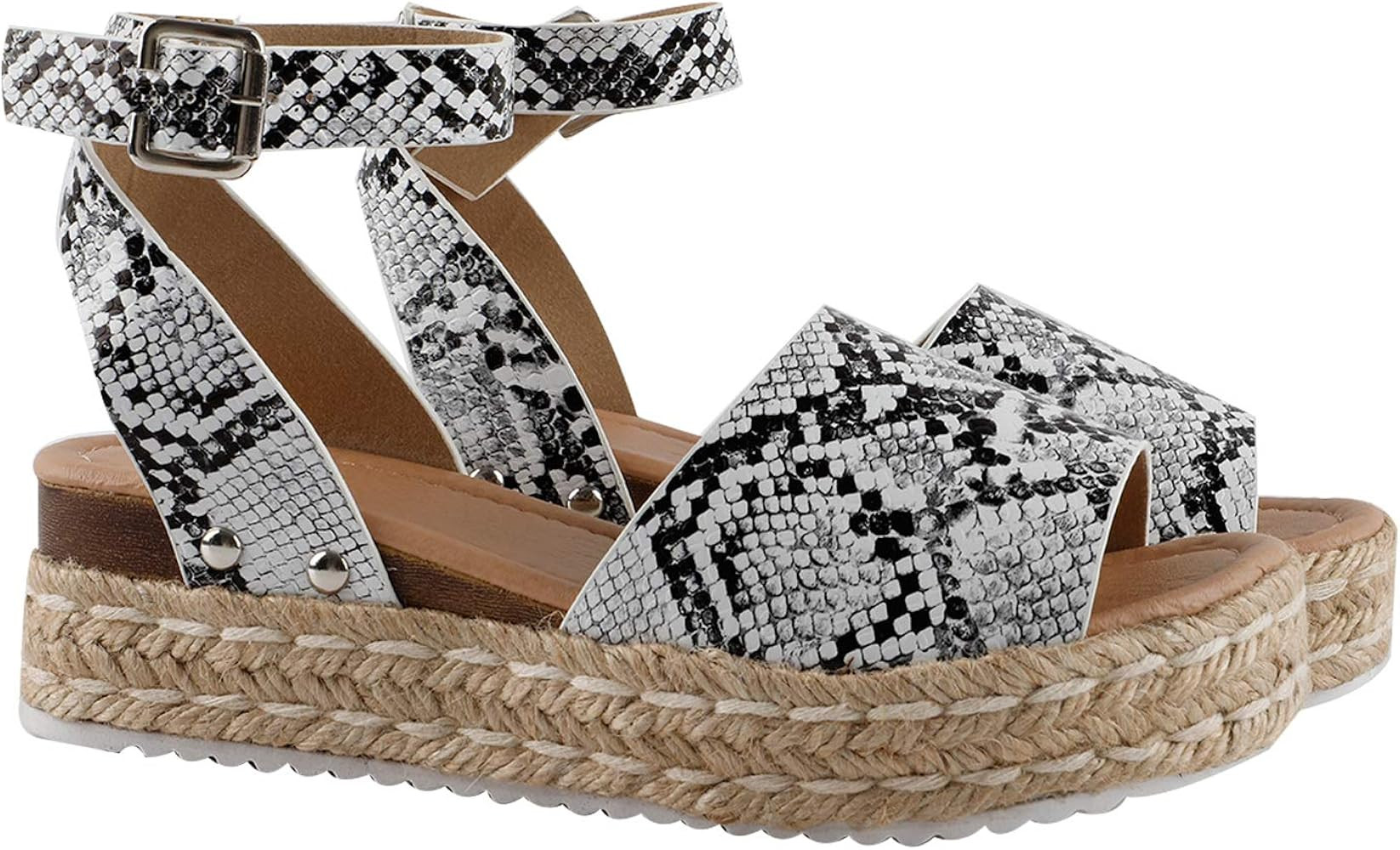 Gnpolo Womens Espadrille Wedge Sandals Platform Sandles Summer Buckle Casual Flatform Shoes | Amazon (US)