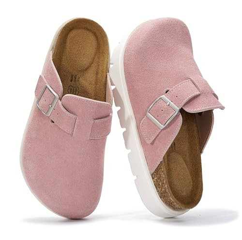 Project Cloud Genuine Leather Platform Clogs for Women Footwear - Memory Foam Arch Support Cork Footbed Casual Shoes & Mules for Women 2025 (Benton Chunky, MAUV, 6) | Amazon (US)