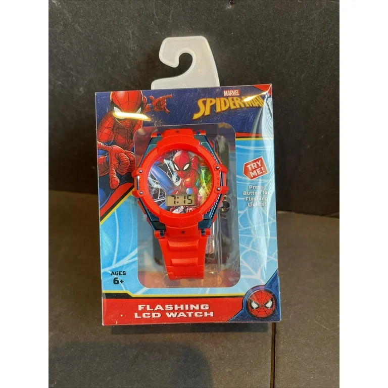 Marvel Spider-Man Flashing LCD Watch with Molded Straps - SPD4625WM | Walmart (US)