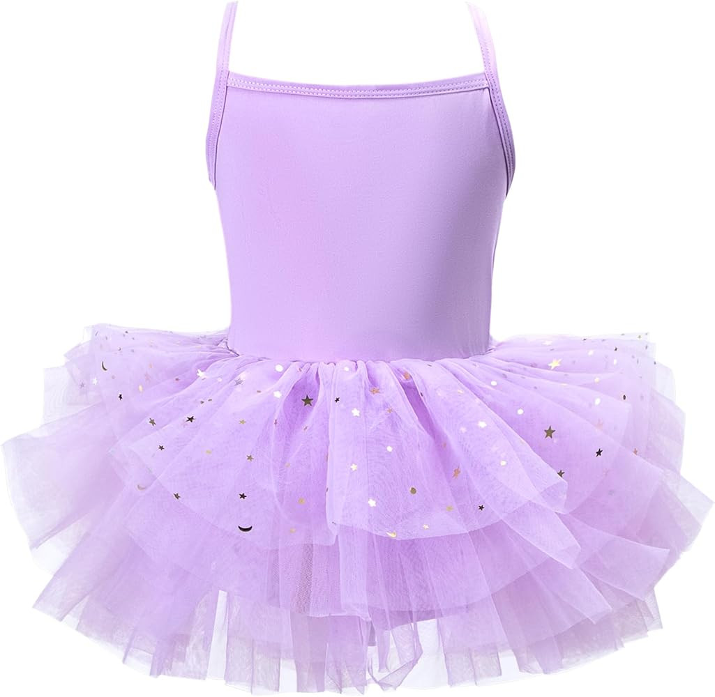 Toddler Girls Tutu Dresses Strap Shiny Tulle Ballet Leotard Ballerina Costume for Dance | Amazon (US)