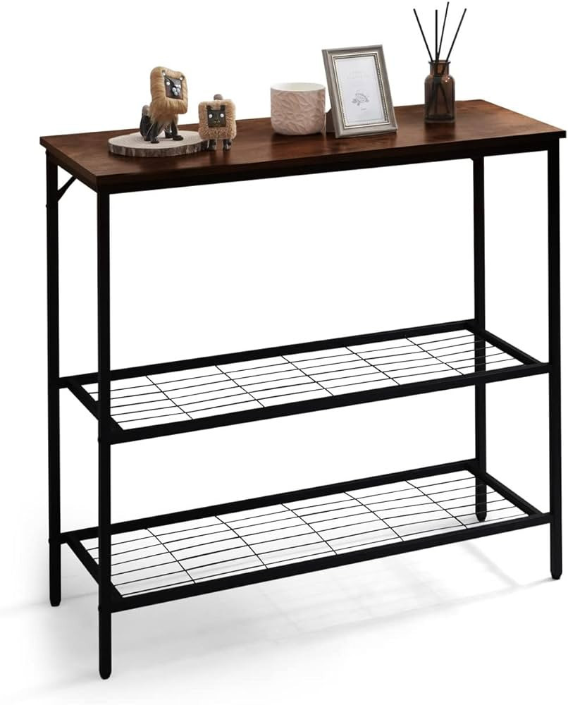 CAPHAUS 3-Tier Sofa Table w/Storage Shelf for Living Room, Console Table w/Shelves for Entryway, ... | Amazon (US)