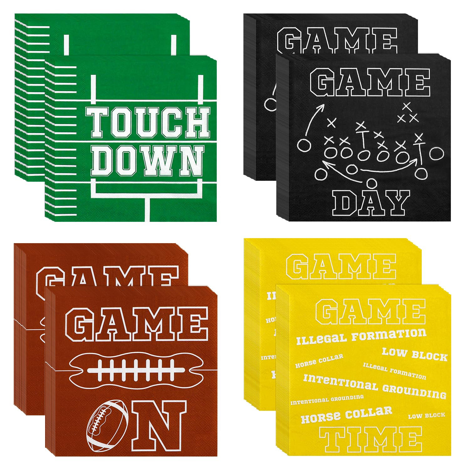 100pcs Football Napkins Disposable Football Paper Luncheon Napkins Set for Football Party Decorat... | Amazon (US)