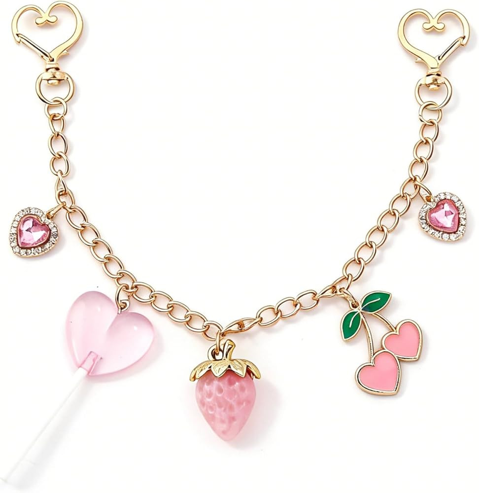 MATERIAL:Crafted with high-quality metal for the chain, heart clasps and hardware; the lollipop a... | Amazon (US)