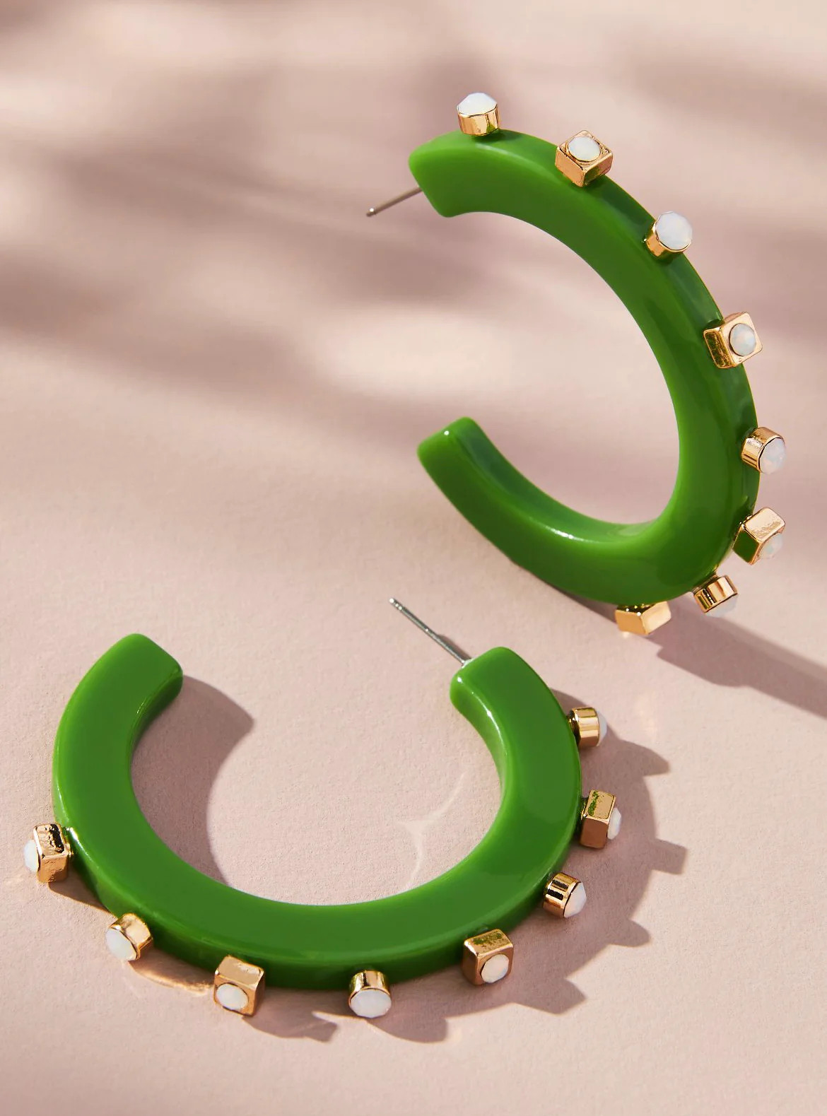 City Girl Jewel Hoop - Green | Smith and Co. Jewel Design