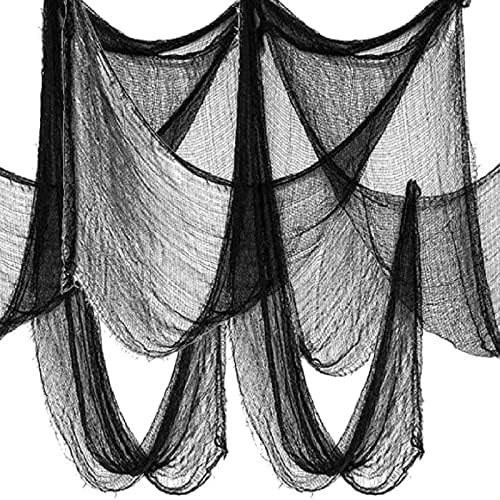 Yobbai 6 Pack Black Creepy Cloth - Halloween Decorations - 30x72 Inch Cotton Fabric - Spooky Fabr... | Amazon (US)
