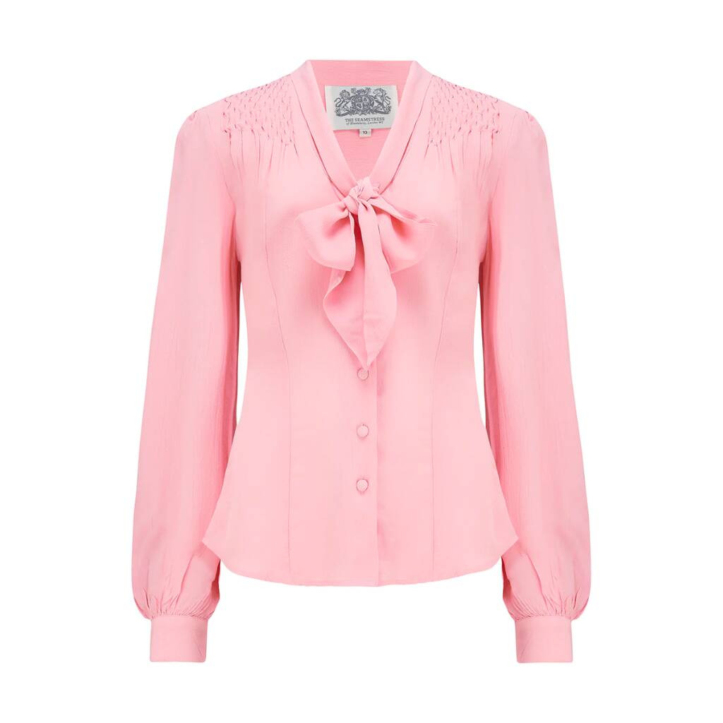 Eva Blouse In Blossom Pink Vintage 1940s Style | Not On The High Street