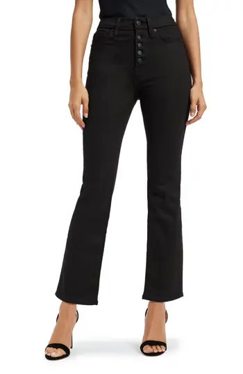 Good American Good Legs Ankle Straight Leg Jeans in Black001 at Nordstrom Rack | Nordstrom Rack