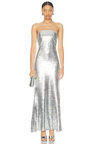 Simon Miller Sculpty Strapless Sequin Dress in Satellite Silver | FWRD | FWRD 