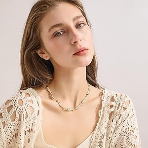 LILIE&WHITE Gold Necklaces for Women Trendy Summer Choker Necklace Beach Statement Necklaces Jewe... | Amazon (US)