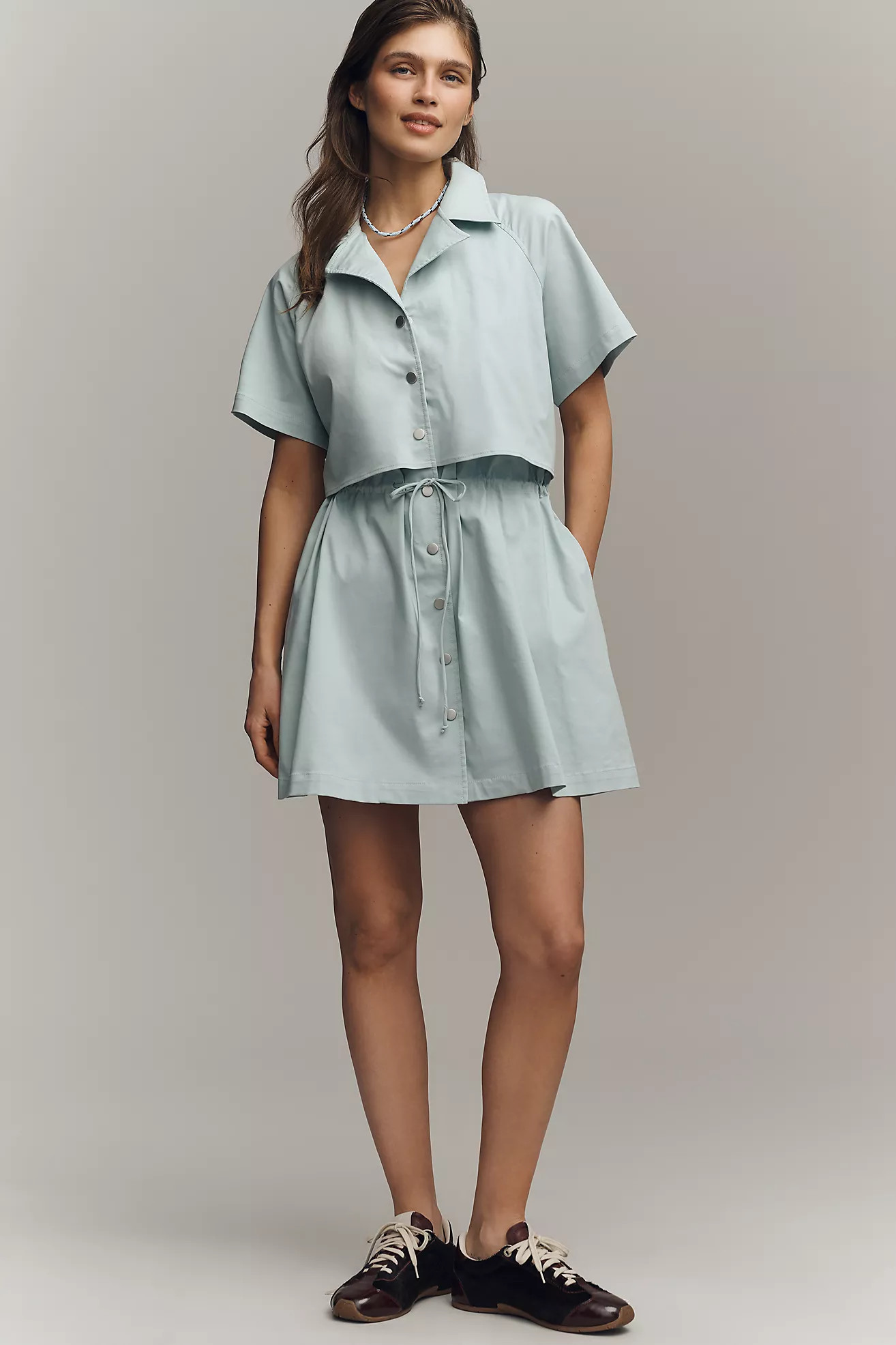 Exquise Short-Sleeve Twofer Mini Dress | Anthropologie (US)