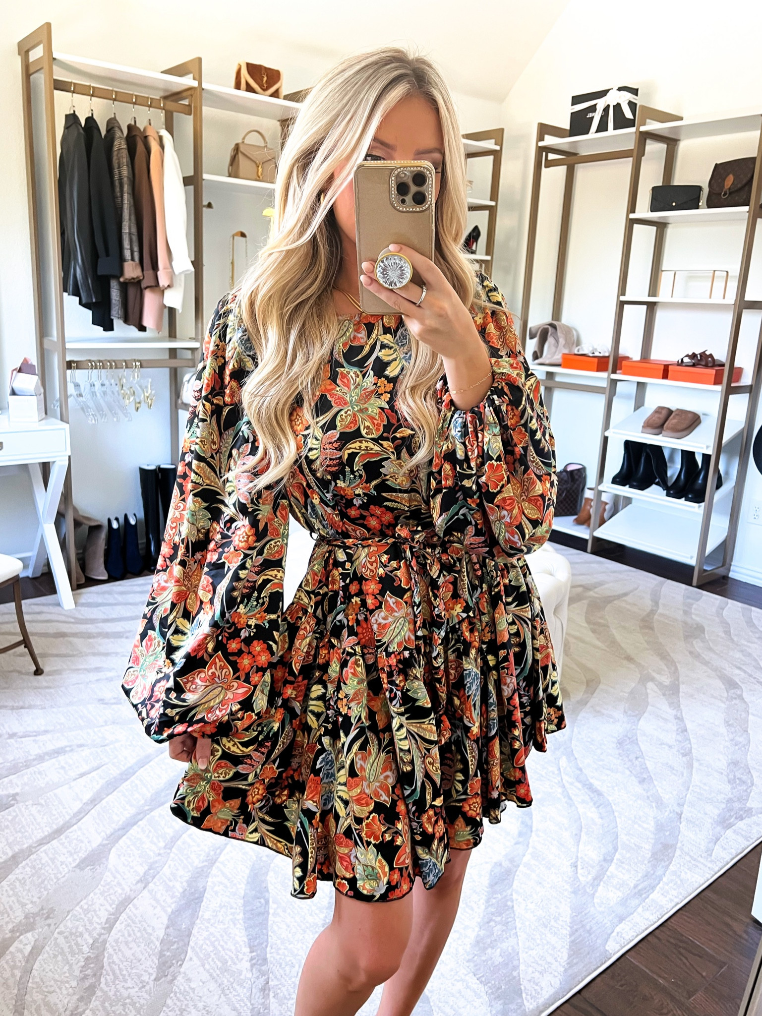 Fall floral dress. Fall style. Fall dress. Long sleeve dress. Red dress boutique 

#LTKunder100 #LTKstyletip #LTKSeasonal