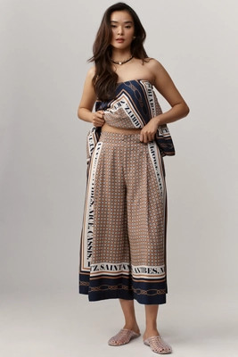 Maeve Printed Pleated A-Line Culottes | Anthropologie (US)