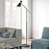 Rex Two-Tone/Height-Adjustable Floor Lamp with Metal Shade in Black/Brushed Nickel/Black | Amazon (US)