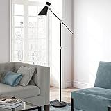 Rex Two-Tone/Height-Adjustable Floor Lamp with Metal Shade in Black/Brushed Nickel/Black | Amazon (US)