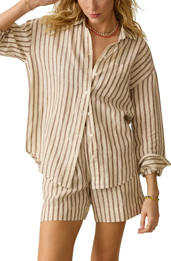 Faherty Laguna Stripe Linen Button-Up Shirt | Nordstrom | Nordstrom