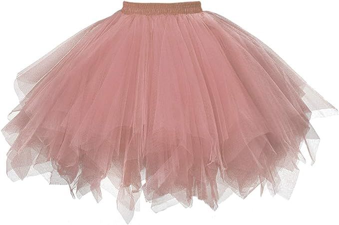 GOOBGS Musever 1950s Vintage Ballet Bubble Skirt Tulle Petticoat Puffy Tutu | Amazon (US)