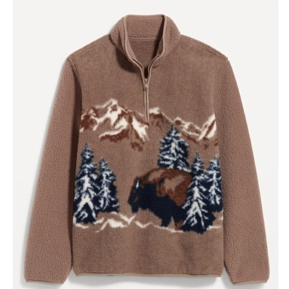 Old Navy Buffalo Sherpa Fleece Quarter Zip | Poshmark