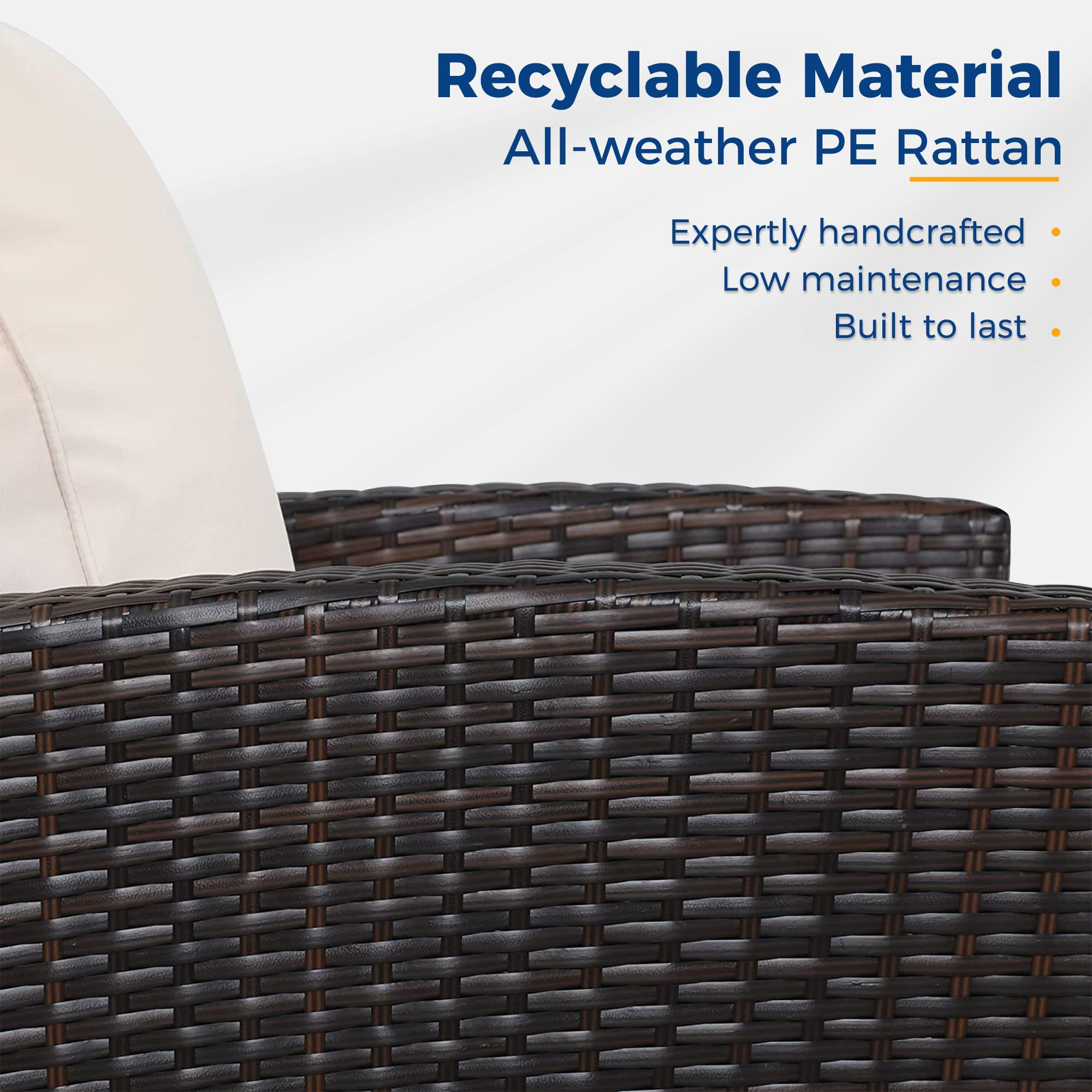 Wisteria Lane 4 Piece Outdoor Patio Furniture Sets, Wicker Conversation Set for Porch Deck, Brown... | Amazon (US)