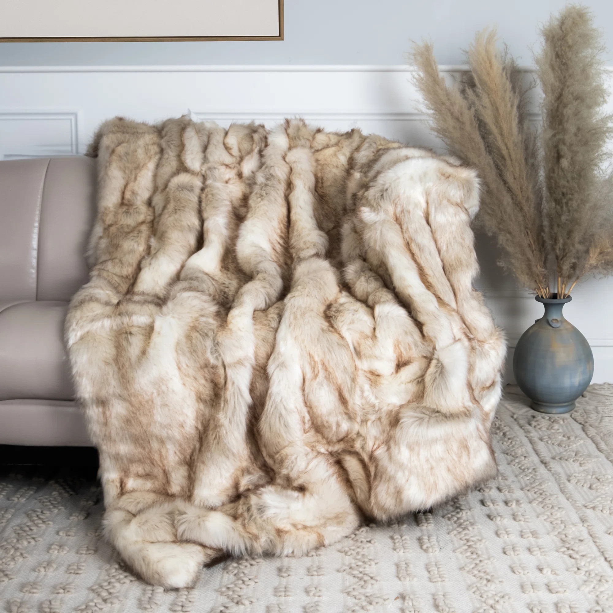Raegan Faux Fur Throw Blanket | Wayfair North America
