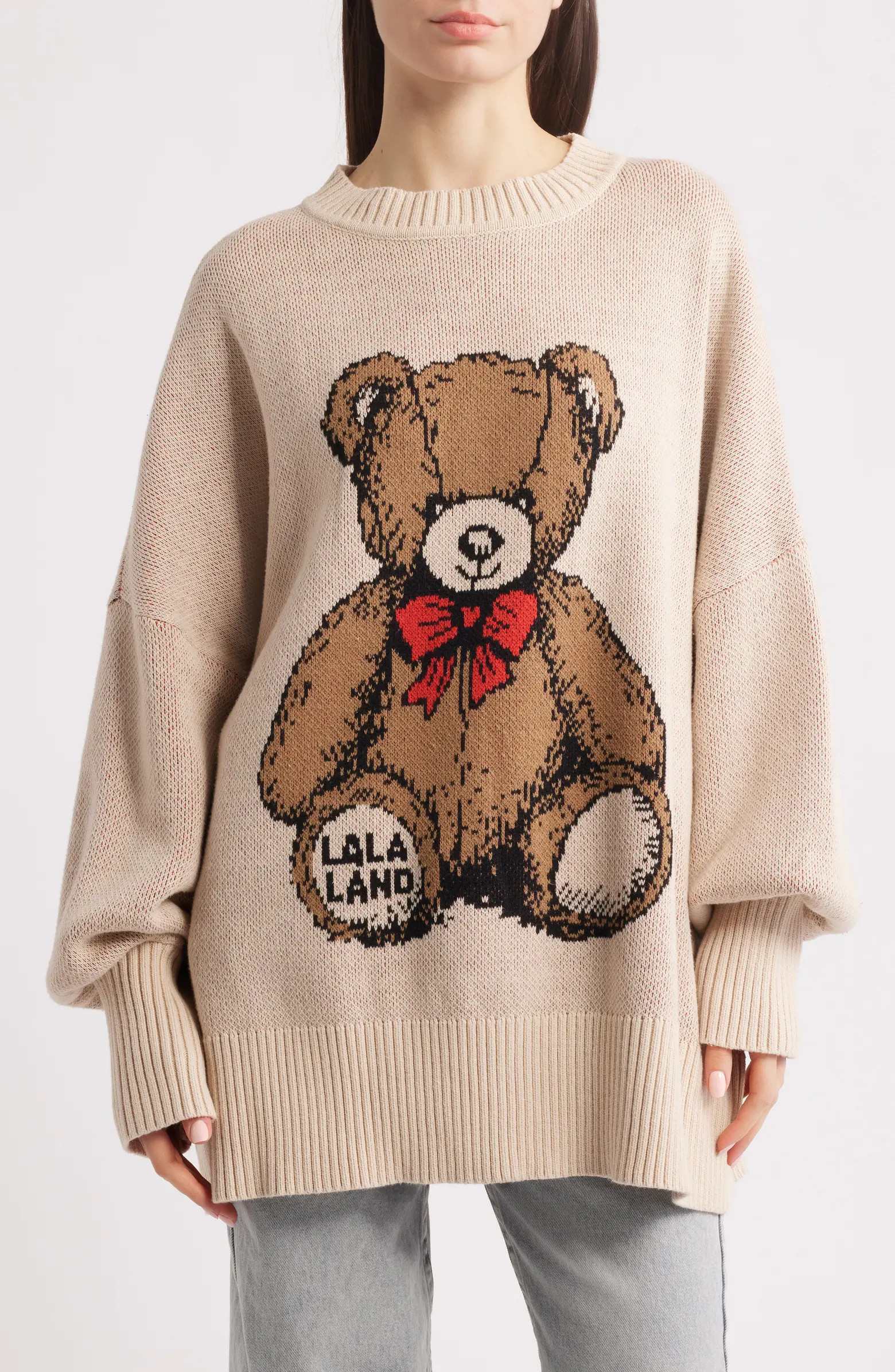 Dressed in Lala Teddy Bear Oversize Sweater | Nordstrom | Nordstrom